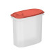 CLEAR PLASTIC SOUP CONTAINER RED LID 2L