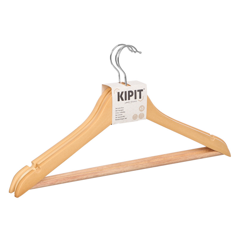 SET 3 APPENDINI LEGNO NATURALE