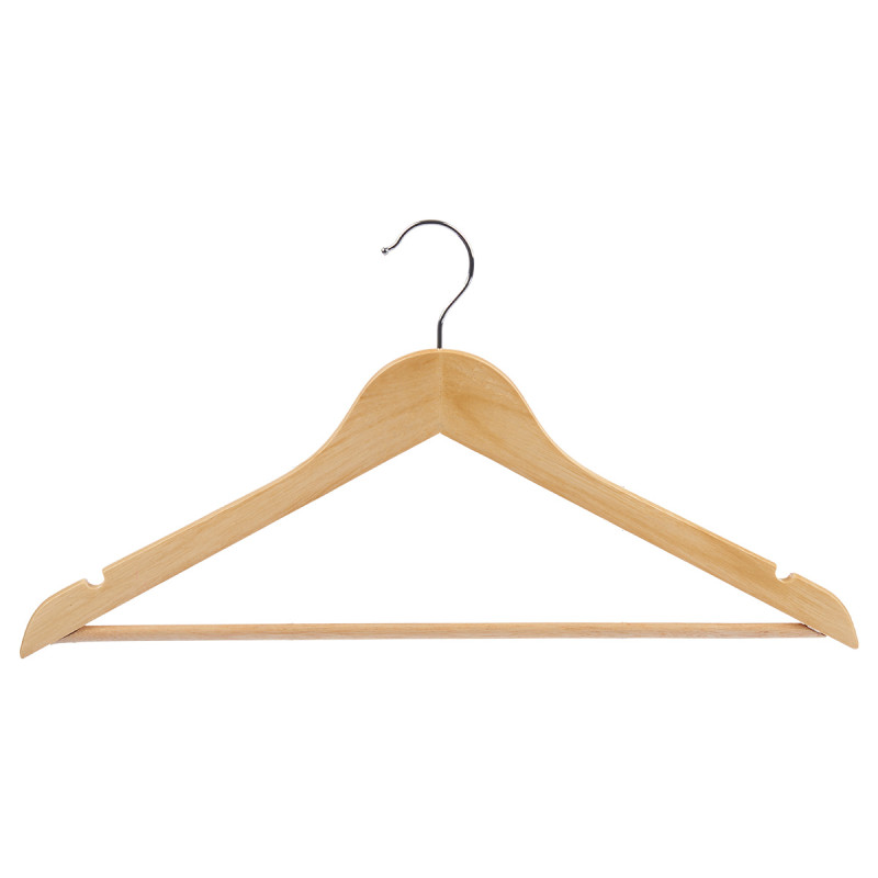 SET 8 CINTRES EN BOIS NATUREL