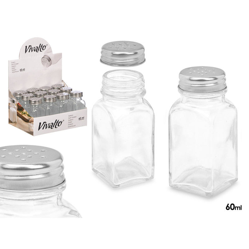 SQUARE GLASS SALT SHAKER