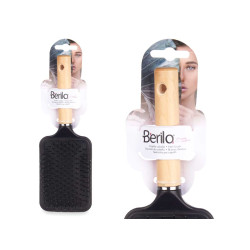 BROSSE À CHEVEUX CARRÉE MANCHE BOIS 