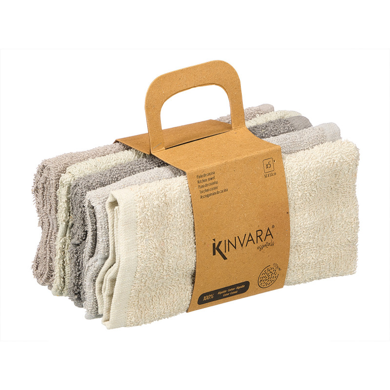 PAÑO DE COCINA ALGODON 400 GR 50X50 SURT 5 GRIS