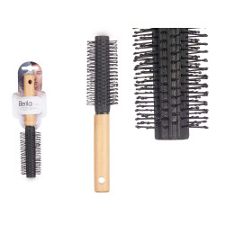 SPAZZOLA PER CAPELLI RICCI  MANICO LEGNO