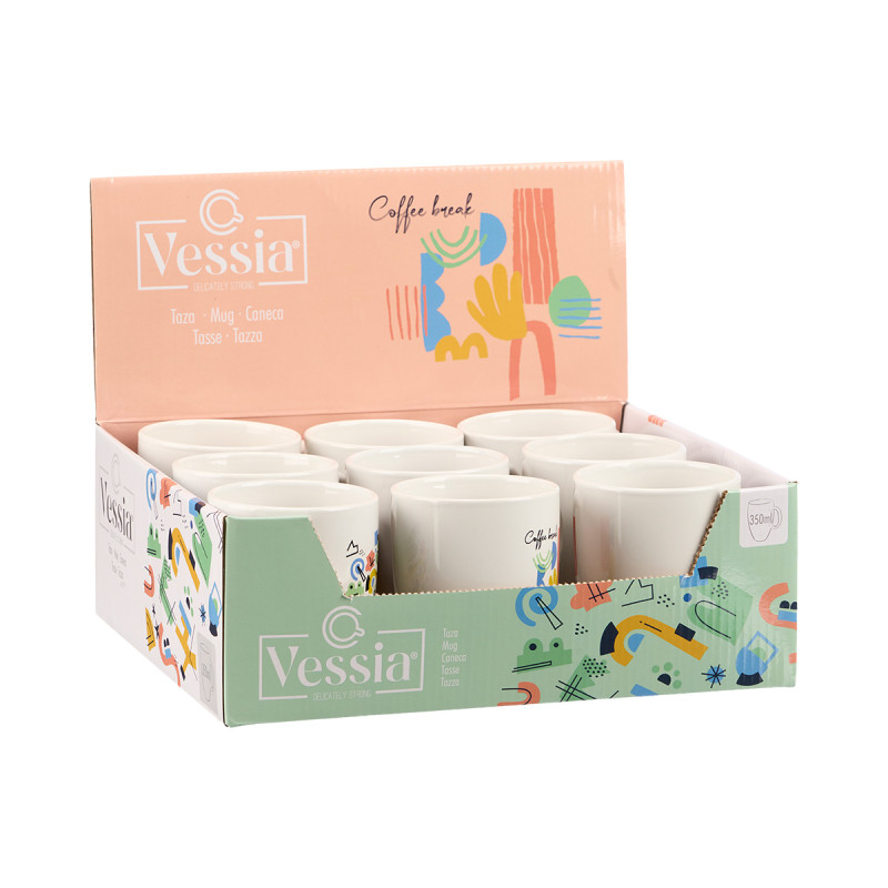 PORCELAIN MUG COFFEE BREAK ASSORTED 2 350ML