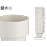 36CL SET 6 WHITE PORCELAIN STACKABLE MUGS W BASE 