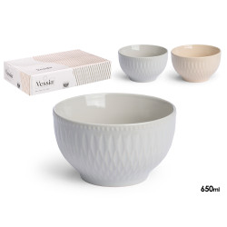 BOWL DESAYUNO SURTIDO 2 COLORES CLAROS 650ML