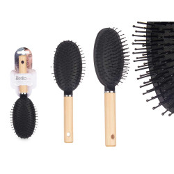 SPAZZOLA PER CAPELLI OVALE  MANICO LEGNO
