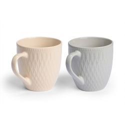 TASSE PETIT DÉJEUNER ASSORT 2 COUL CLAIRES 600ML