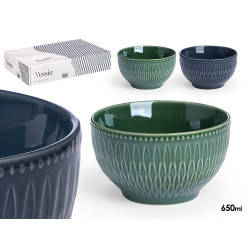 BOWL DESAYUNO SURTIDO 2 COLORES OSCUROS 650ML