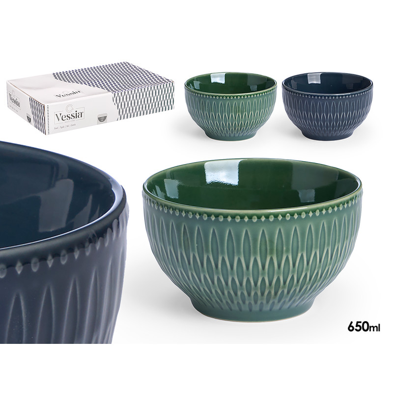 BOWL DESAYUNO SURTIDO 2 COLORES OSCUROS 650ML