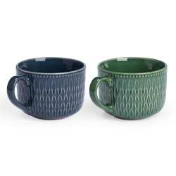 BOL PETIT DÉJEUNER ASSORT 2 COULEURS FONCÉES 600ML