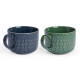 BREAKFAST MUG ASSORTED 2 DARK COLOURS 600ML