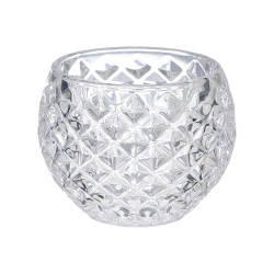 GLASS RHOMBUS CANDLE HOLDER SMALL