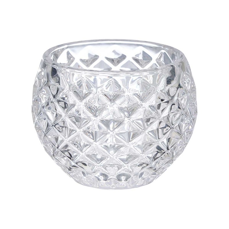 GLASS RHOMBUS CANDLE HOLDER SMALL