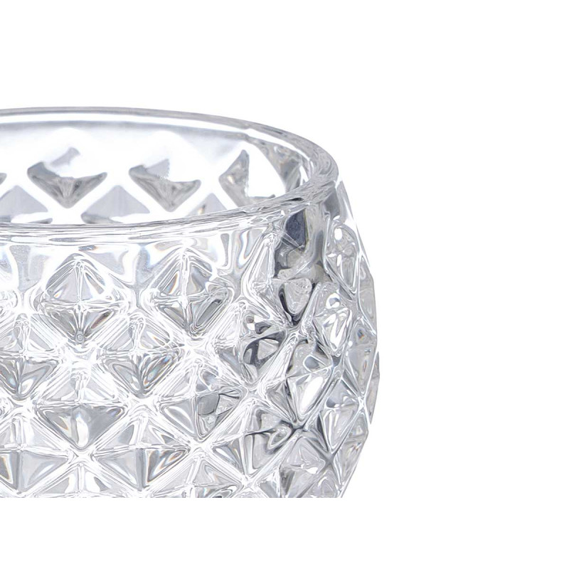 GLASS RHOMBUS CANDLE HOLDER SMALL