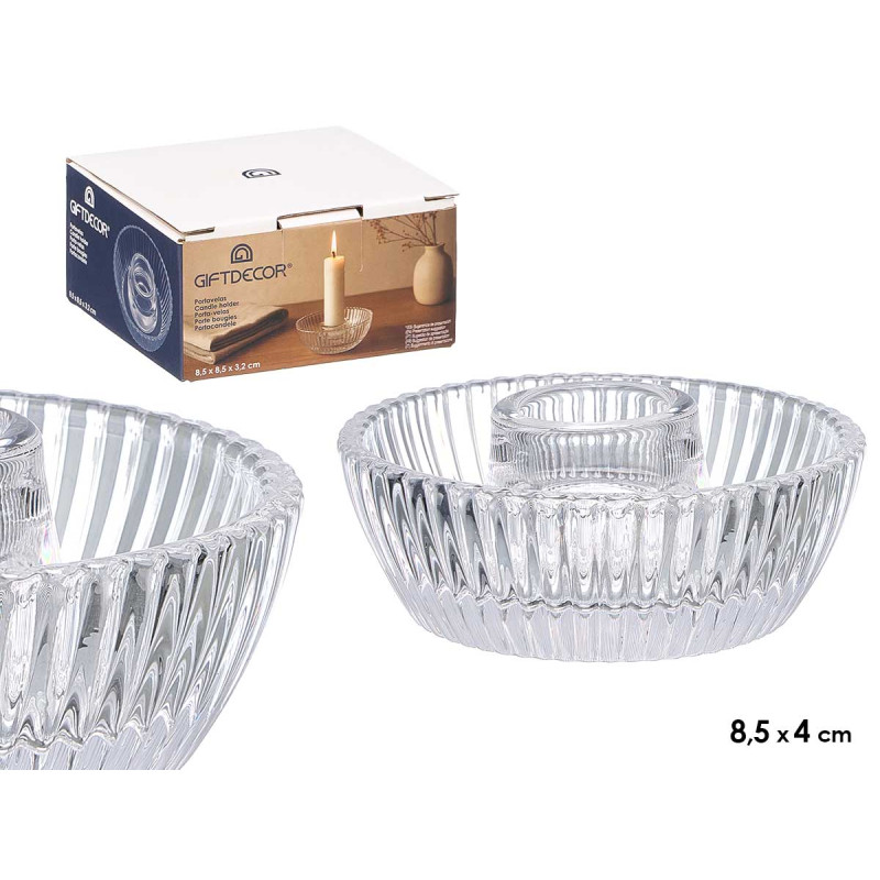 GLASS CANDLE HOLDER BOWL