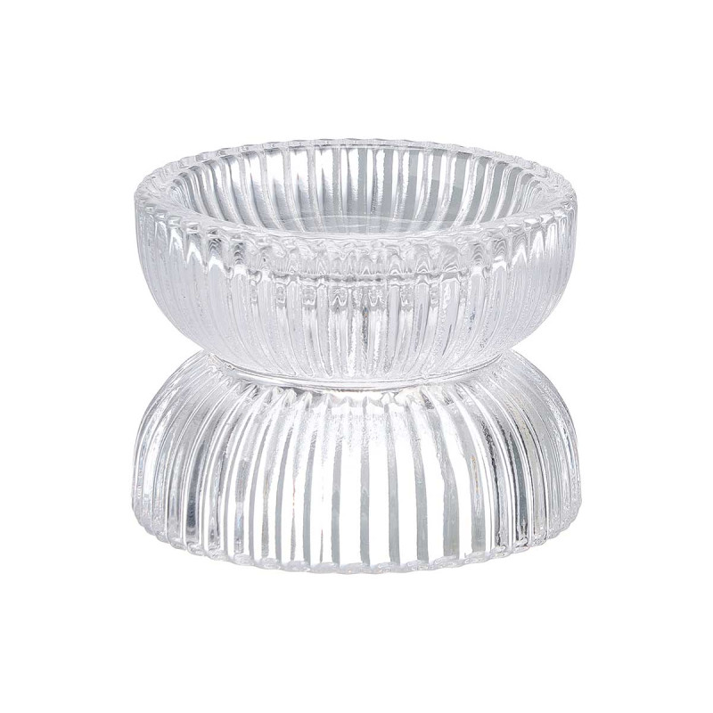 BOUGEOIR EN VERRE DOUBLE BOL