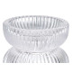 GLASS CANDLE HOLDER DOUBLE BOWL