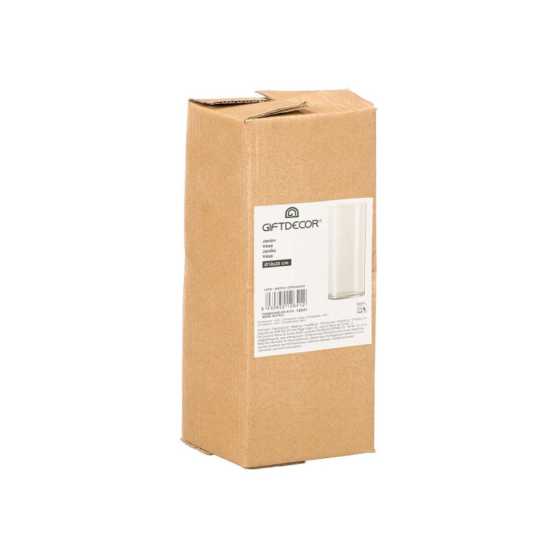 VASO CILINDRICO VETRO 10X25CM