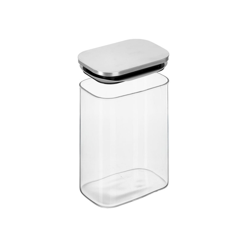 TARRO RECTANGULAR BOROSILICATO 1,4L TAPA ACERO