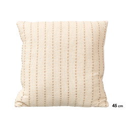 ALMOFADA RISCAS PONTO CREME 45X45CM