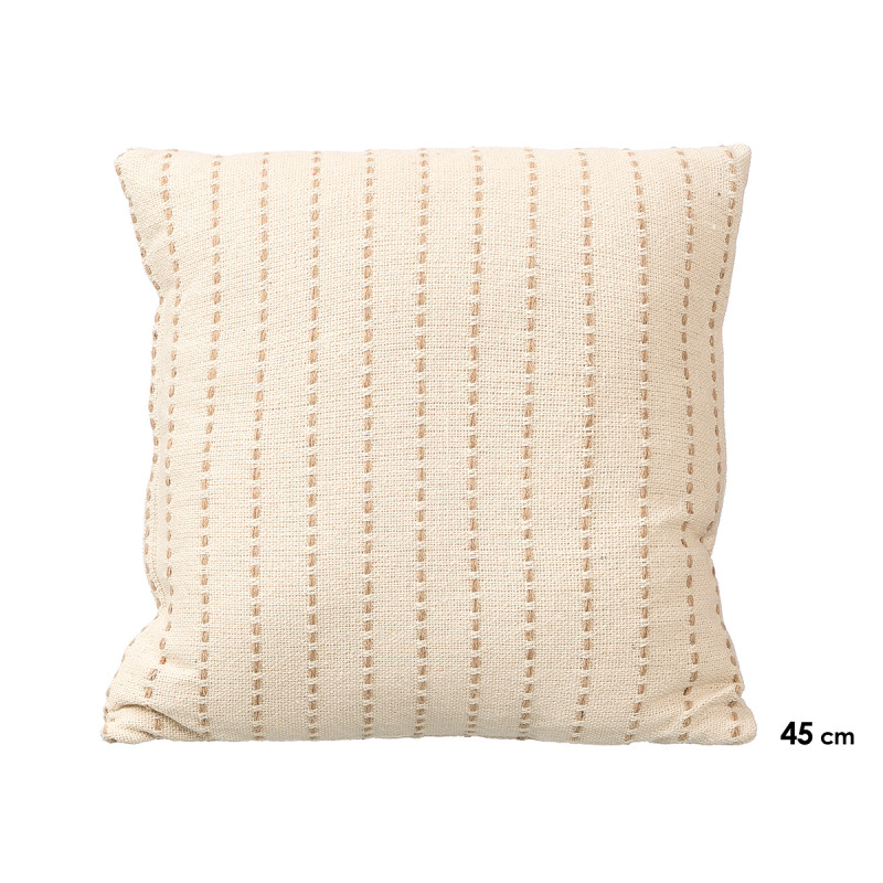 COUSSIN RAYURES POINT CRÈME 45X45CM