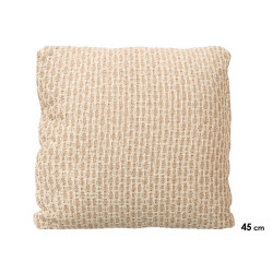 COJIN ENTRELAZADO CREMA 45X45CM