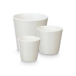 SET 3 CONIC POTS 14 17 22CM MATT WHITE 