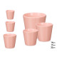 SET 3 POTS CONIQUE 14 17 22CM ROSE MAT