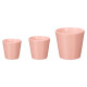 SET 3 MACETAS CONICA 14 17 22CM ROSA MATE