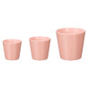 SET 3 PORTAVASI CILINDRO 14 17 22 CM ROSA MATE 