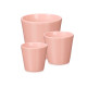 SET 3 POTS CONIQUE 14 17 22CM ROSE MAT