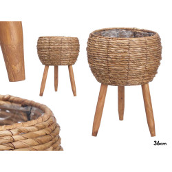 DARK FLOWER POT WITH LEGS 36CM