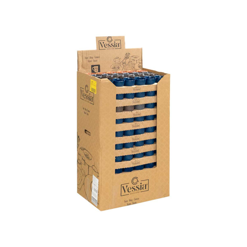 CANECA CERAMICA RISCAS 9CM CORES ESCURAS SORT 4