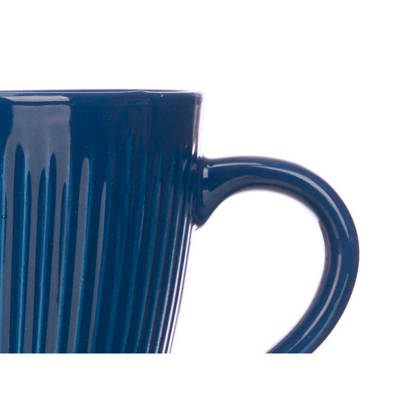 TASSE CÉRAMIQUE RAYURES 9CM COULRS FONCÉES ASRT 4