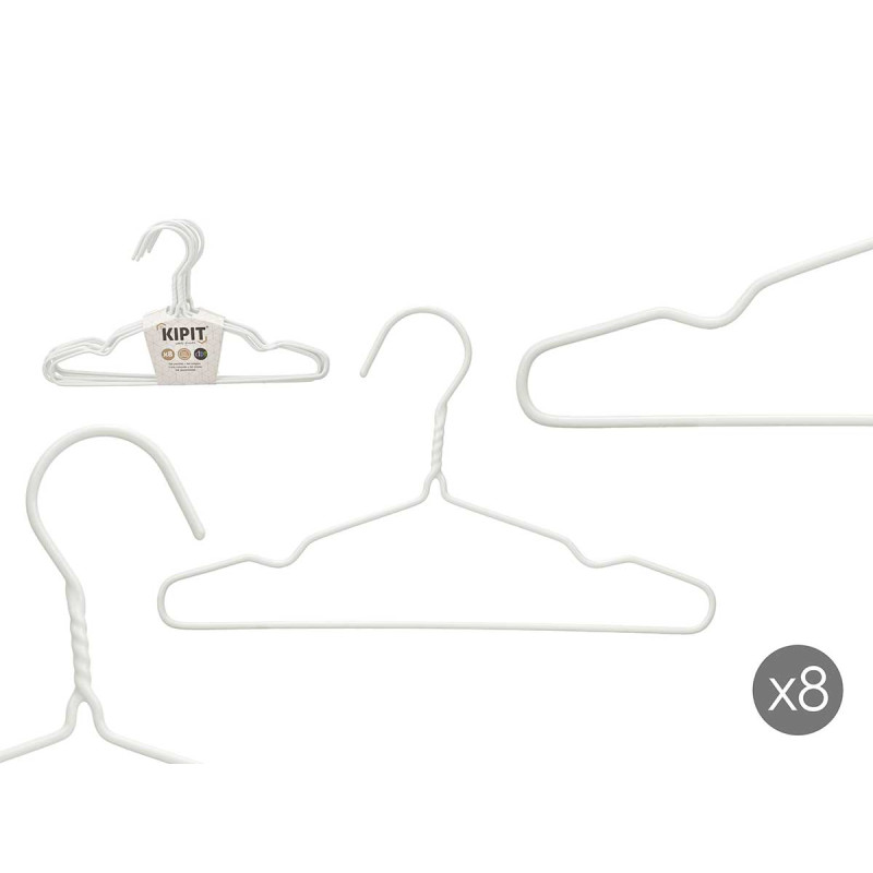 SET 8 PERCHAS INFANTIL METALICAS C SILICONA BLANCO
