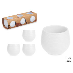 SET 3 VASI RISERVA D'ACQUA 6 CM BIANCO