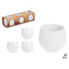 SET 3 POTS RÉSERVOIR D'EAU 6 CM BLANC