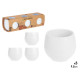 SET 3 POTS RÉSERVOIR D'EAU 9,5 CM BLANC