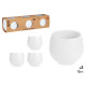 SET 3 POTS RÉSERVOIR D'EAU 13 CM BLANC