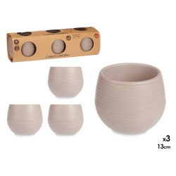 SET 3 VASI RISERVA D'ACQUA 13 CM TORTORA