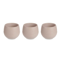 SET 3 MACETAS RESERVA AGUA 13 CM TAUPE