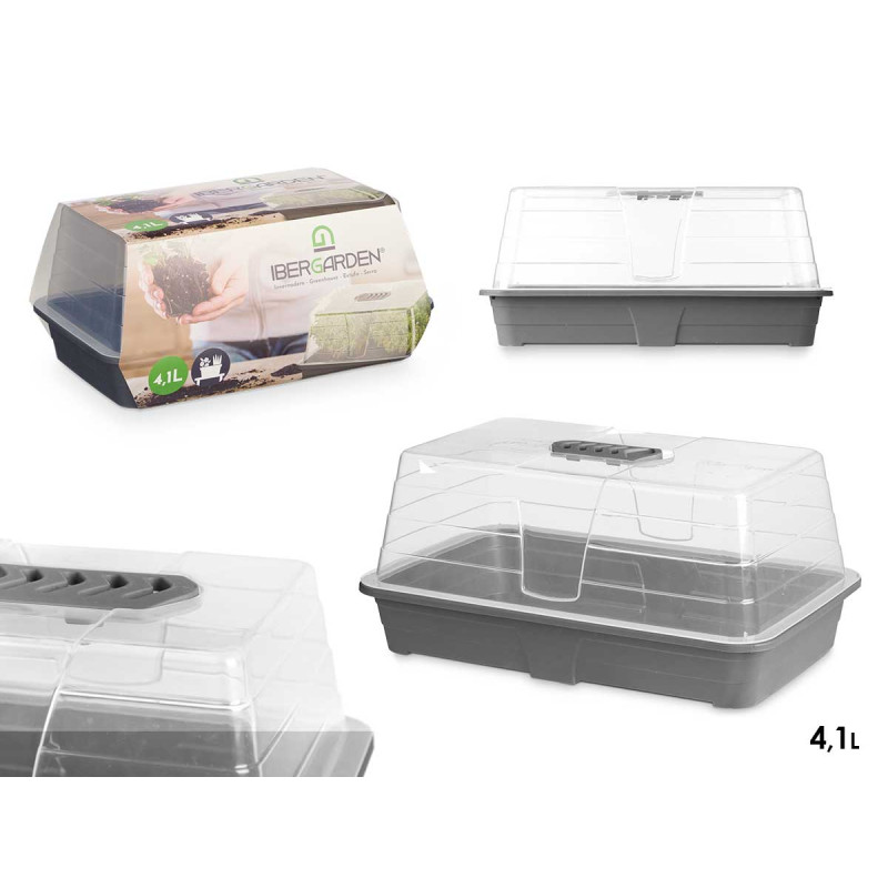 PLASTIC GREENHOUSE WITH 4,1L WITH VENTILATION