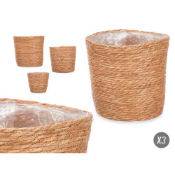 SET 3 CESTOS REDONDOS ALTOS ESPARTO