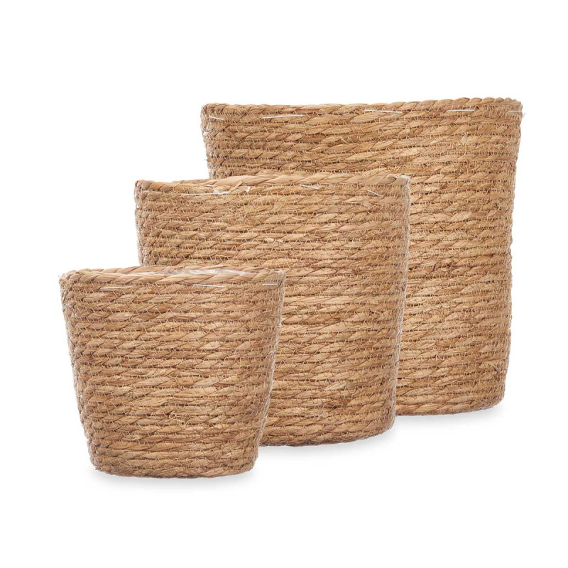 SET 3 TALL ROUND ESPARTO BASKETS 