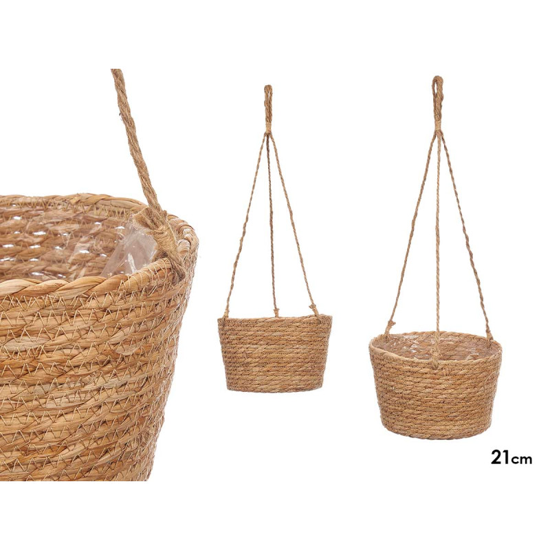 VASO PENDENTE SPARTO CONICO 21CM