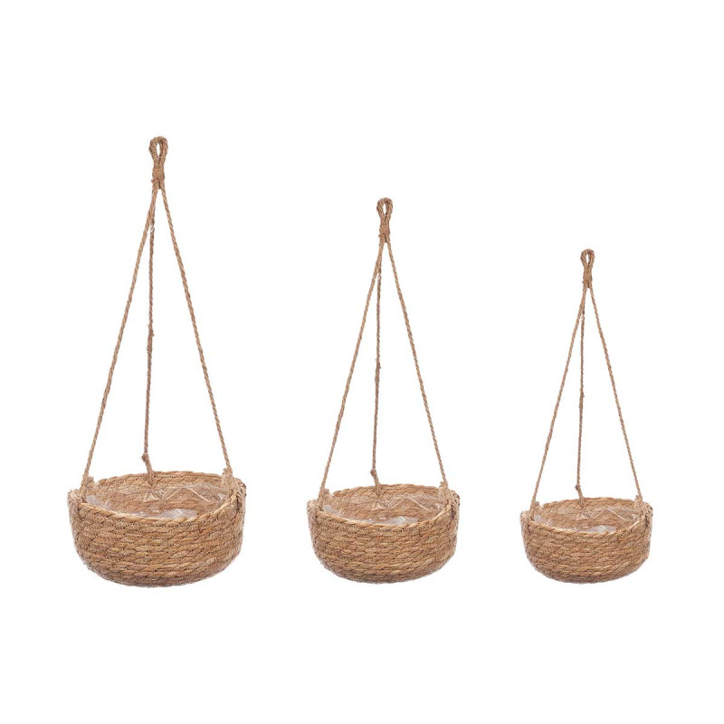 SET 3 POTS DE FLEURS SUSPENDUS EN SPARTE 