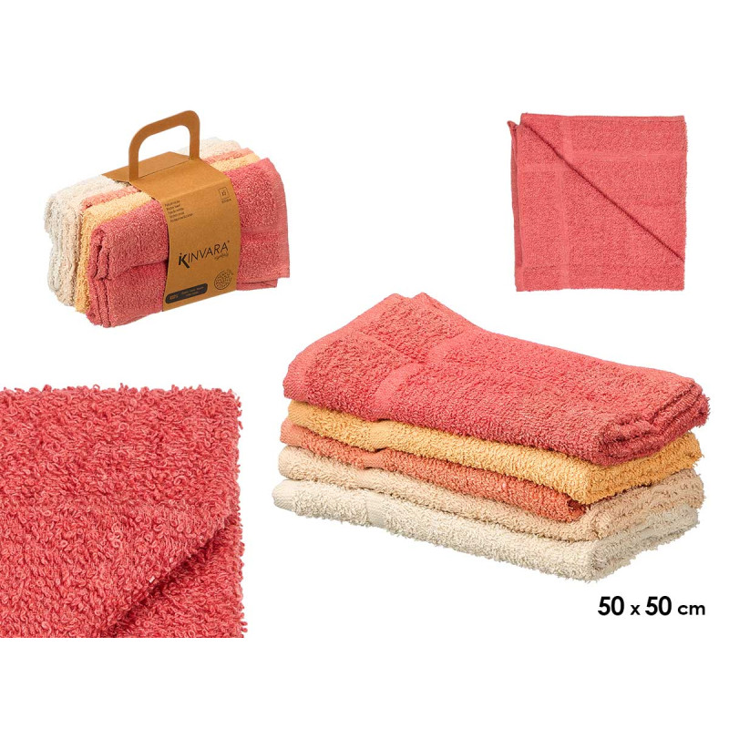 PAÑO DE COCINA ALGODON 400 GR 50X50 SURT 5 TEJA