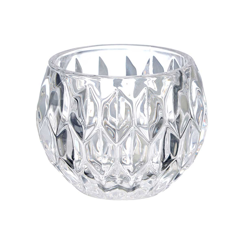 PORTACANDELE A DIAMANTE IN VETRO PICCOLO