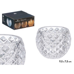 GLASS RHOMBUS CANDLE HOLDER BIG
